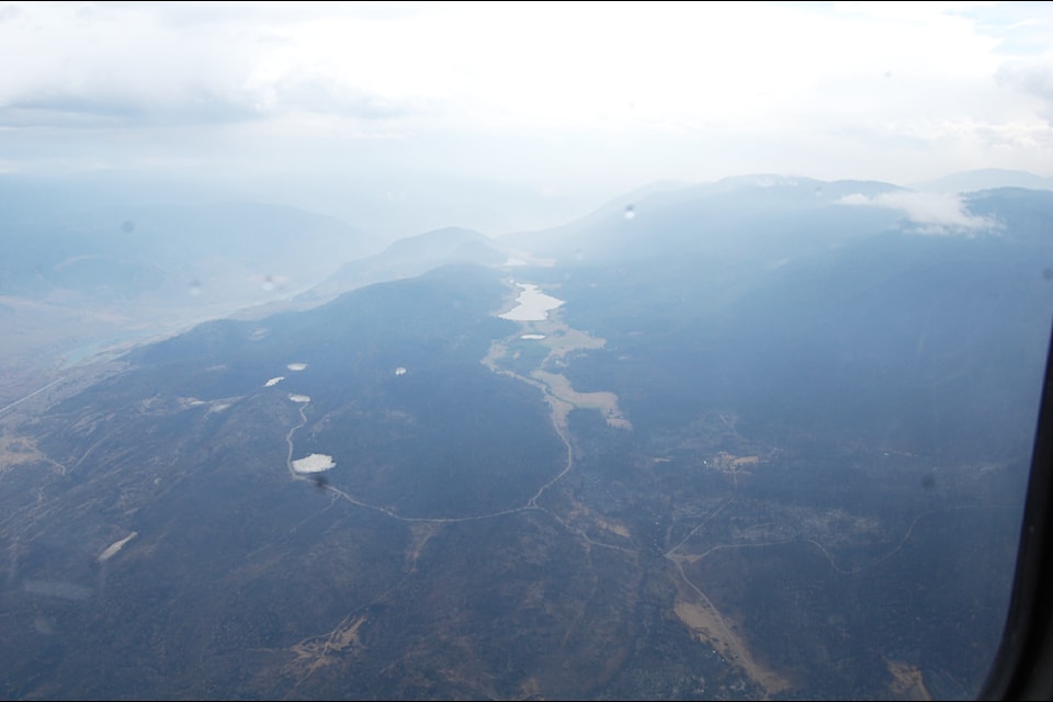 Looking south down Venables Valley, where 20 structures - including six primary residences - were lost to the Shetland Creek wildfire.