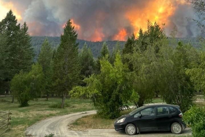 The Shetland Creek wildfire south of Ashcroft as seen from Venables Valley. The fire has prompted an evacuation order for 76 properties in the Venables Valley community.