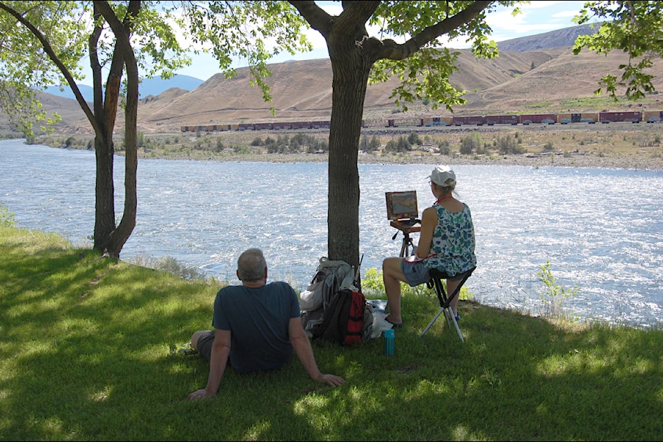 Painting the Thompson River in Ashcroft. (Barbara Roden/Ashcroft-Cache Creek Journal)