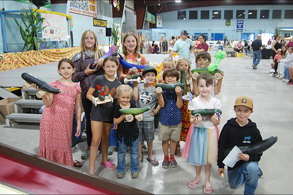 Eager racers and their high-velocity veggies get ready for the zucchini races at this year's Ashcroft and District Fall Fair. 