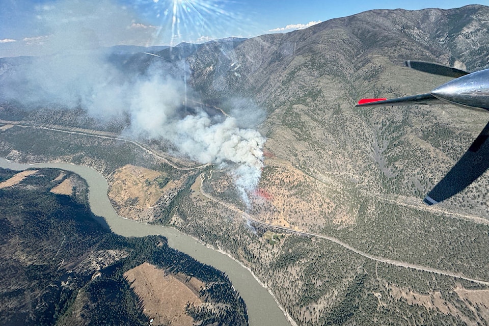 The Izman Creek wildfire on Highway 12 between Lytton and Lillooet, pictured on July 1, the day it started.