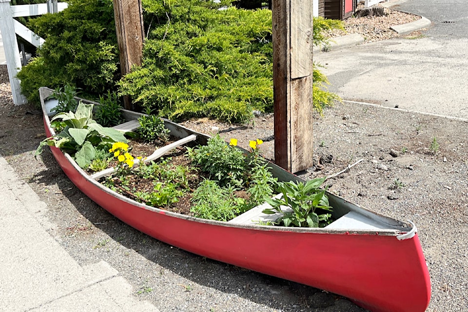 The Butterflyway canoe on Brink Street near the bridge has come back to life.