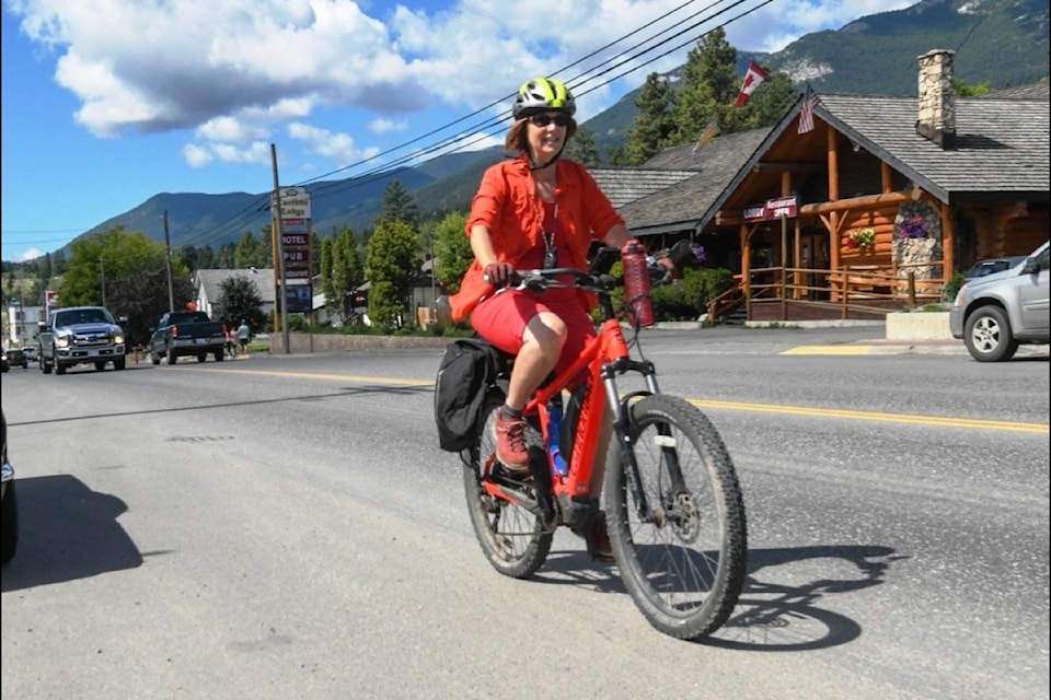 Amy Newman follows the route of the Cariboo Waggon Road — now Highway 97 — through Clinton. (Photo credit: New Pathways to Gold Society)
