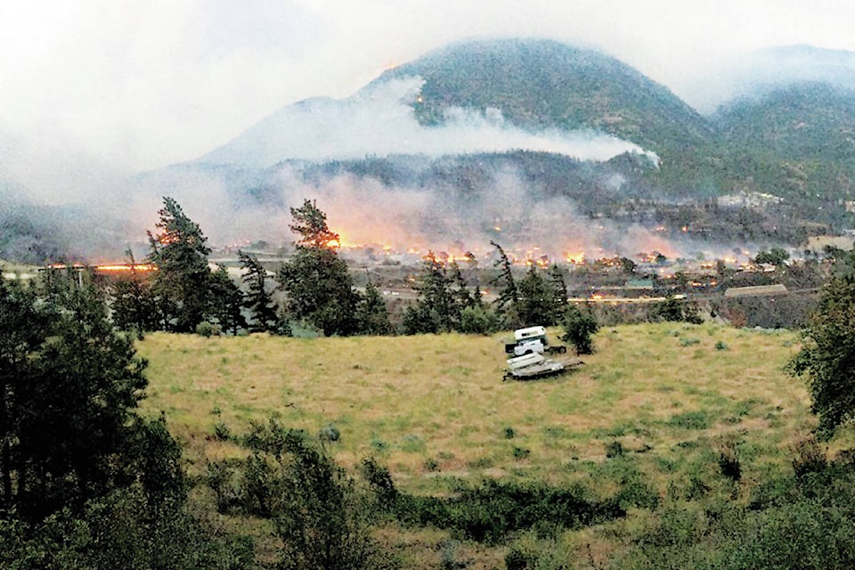 Fire sweeps through the town of Lytton on June 30, 2021. (Photo credit: Jack Zimmerman)