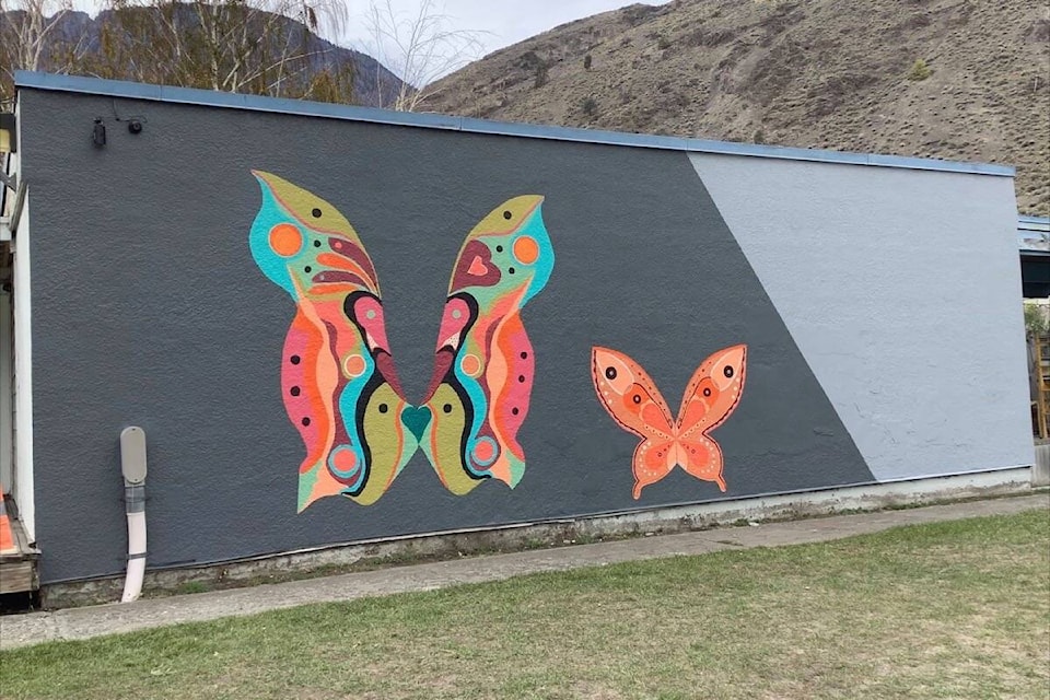 Interactive butterfly artwork created by Kathleen Kinasewich and Andrea Ardiles in Spences Bridge. (Photo credit: Submitted)