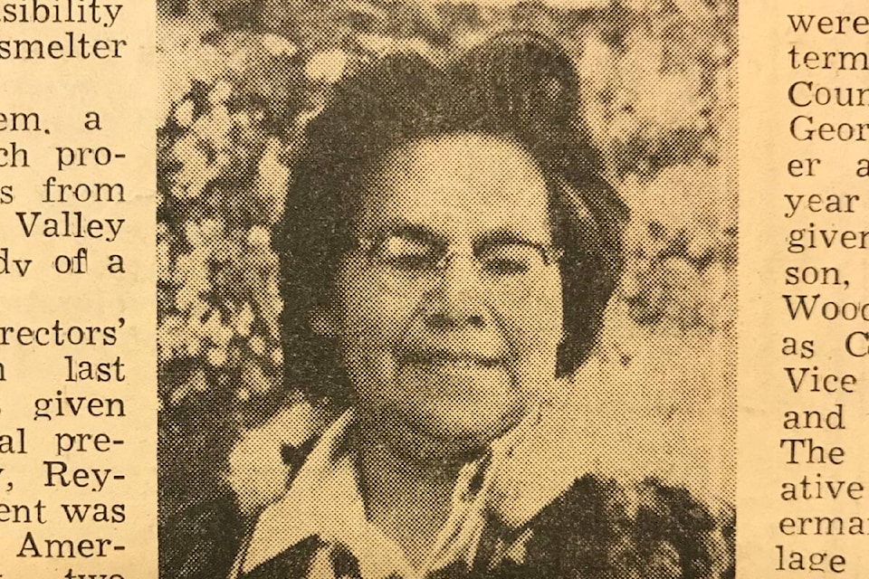 In October 1971, Ann Zabotel (pictured) was elected the first female chief of Bonaparte First Nation. (Photo credit: Journal archives)