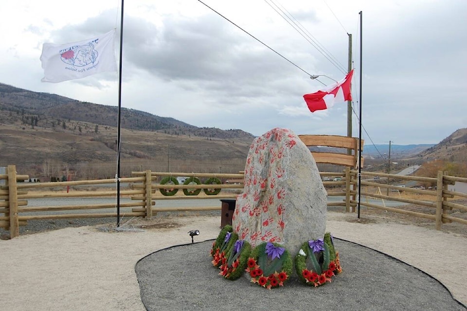 The cenotaph at Bonaparte First Nation commemorates missing and murdered Indigenous women. (Photo credit: Barbara Roden)
