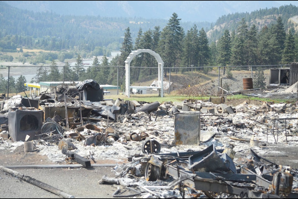 An archway is all that remains of a property in Lytton following the fire on June 30 that destroyed 90 per cent of the town. (Photo credit: Barbara Roden)