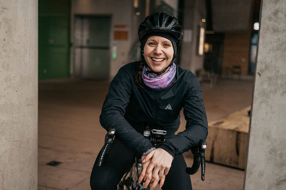 Bianca Hayes is an athlete and advocate for ovarian cancer research training for her second trans-Canada ride. (photo/ David and Justina Tam of The Coconut Creative).