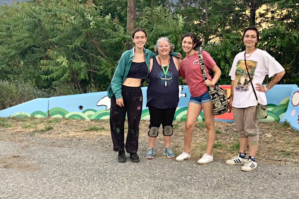 (from l) Ava Rose Krantz, Kathleen Kinasewich, Suzanna Lee Krantx, and Lilly Krantz at the Lookout in Spences Bridge. (Photo credit: Submitted)