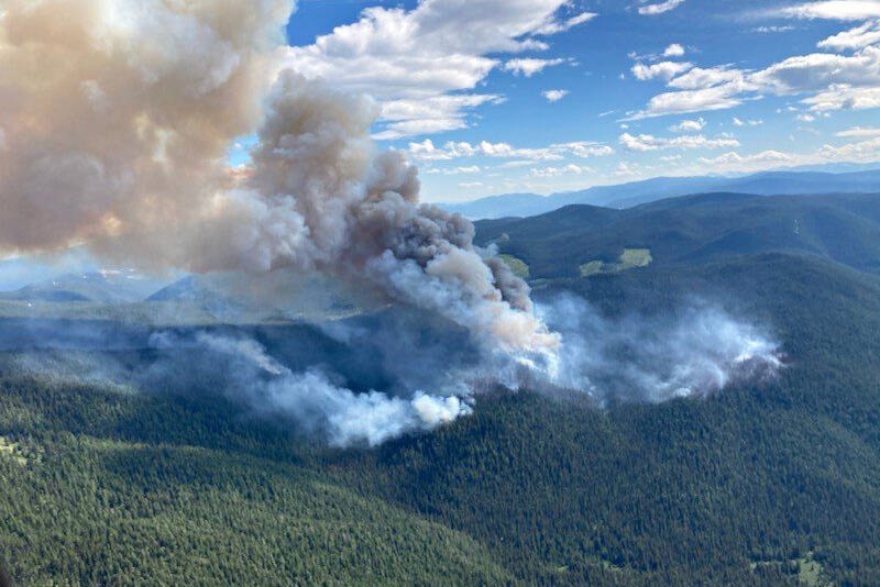 The Maria Creek fire northeast of Lillooet has grown to 400 hectares. Smoke from the fire is clearly visible in Ashcroft, Cache Creek, Clinton, and the surrounding area. (Photo credit: BCWS)