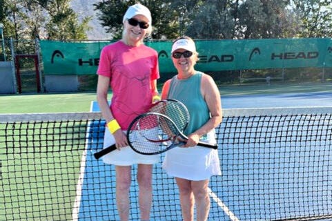 Dianne Quinn from Merritt (l) and Ashcroft’s Maria Russell-Martin at the Canada 55+ Games in Kamloops in August. (Photo credit: Submitted)