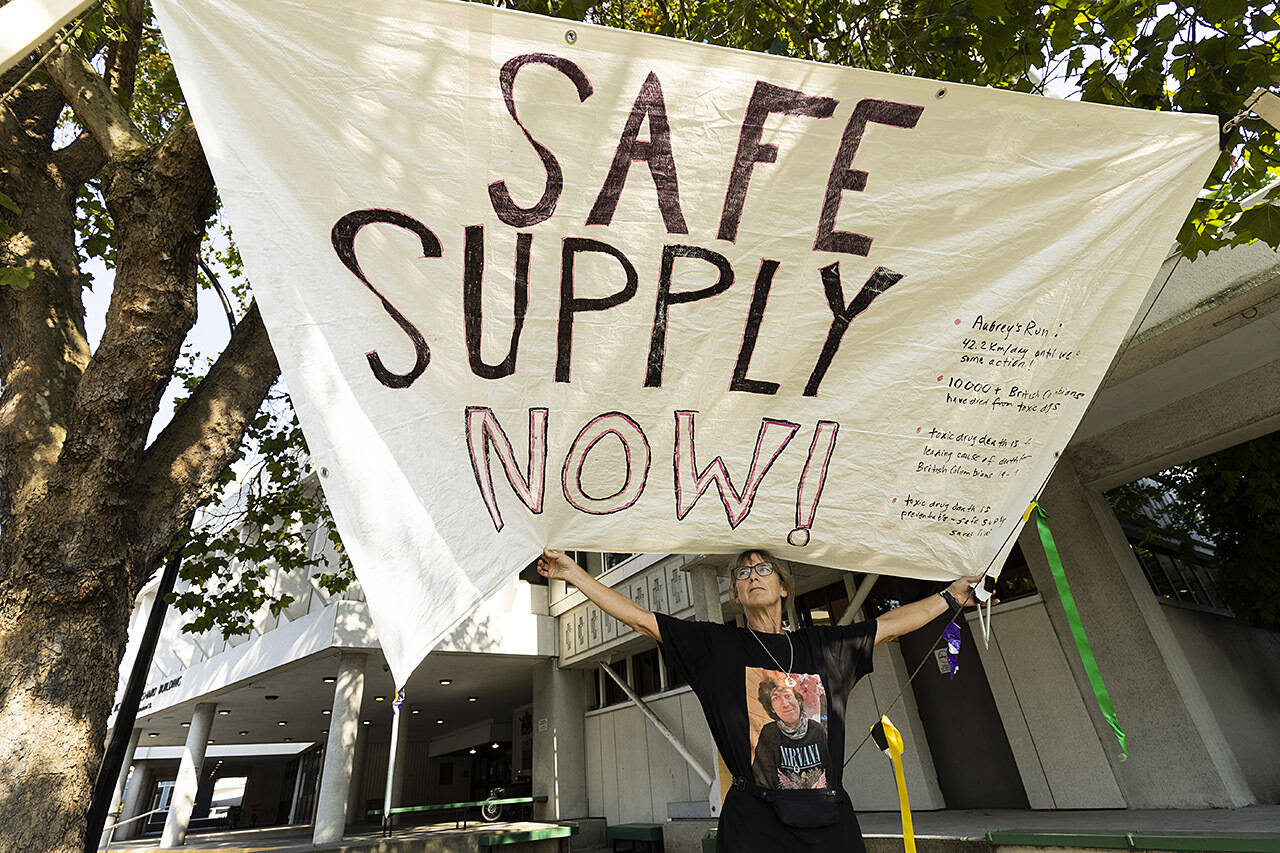 Jessica Michalofsky, seen here in Victoria, has become an advocate for safe supply following her son Aubreys death from the toxic drug supply. Photo: Arnold Lim/Black Press Media