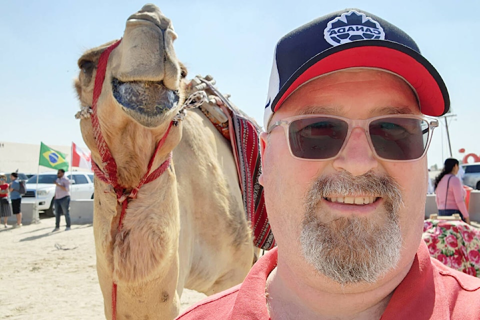 Cache Creek resident David Dubois, who is in Qatar for the World Cup, with some of the local wildlife. (Photo credit: David Dubois)