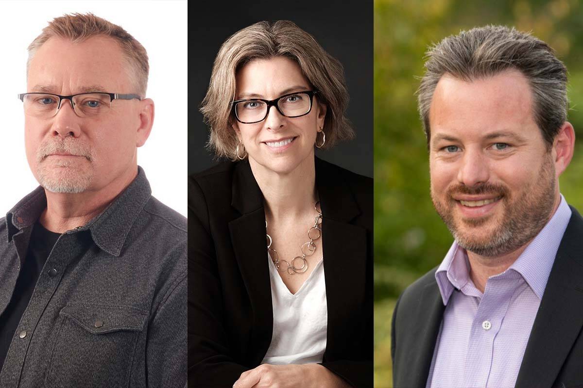 UNITI executive officer Doug Tennant, left, Canadas Chief Accessibility Officer Stephanie Cadieux and South Surrey-White Rock MLA Trevor Halford. (Contributed/file photos)