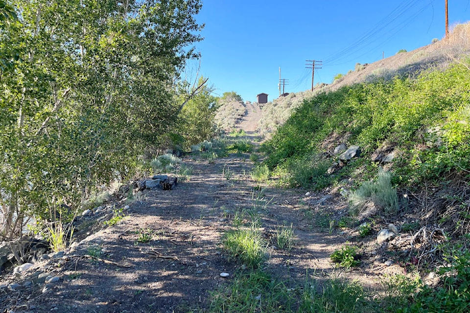 Yes, it’s a pretty place to walk, especially on a hot day, but you’re looking at the only way out, which it would be very easy to block. (Photo credit: Barbara Roden)