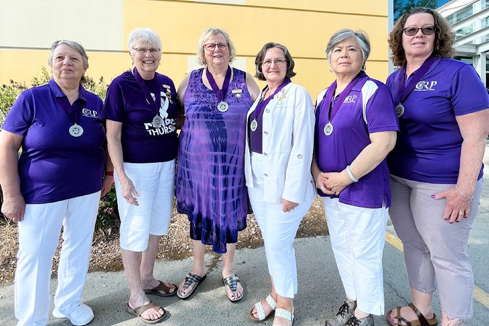 BC Royal Purple recently voted in their new executive for 2023-2024, which includes Cache Creek resident Marvene Layte. (from l) Regina MacLean, Treasurer, North Kamloops; Joan Popovich, Secretary, Keremeos; Marvene Layte , BC President, Ashcroft-Cache Creek; Darlene Doucette, Immediate Past President, Williams Lake; Sisley West, Second Vice President, Port Coquitlam; Brandi Little, Third Vice President, Savano-Prince George. Not pictured: Sharon Schellenberg, First Vice President. (Photo credit: Submitted)