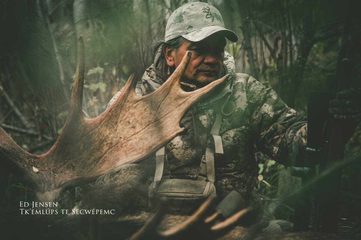 Ed Jensen, from Tkemlúps (Kamloops, B.C.), is an Indigenous knowledge keeper, artist, teacher, and one of the hunters featured on season 2 of Yukon Harvest, which aired in June of 2023. (Photo by Jesse Reardon)