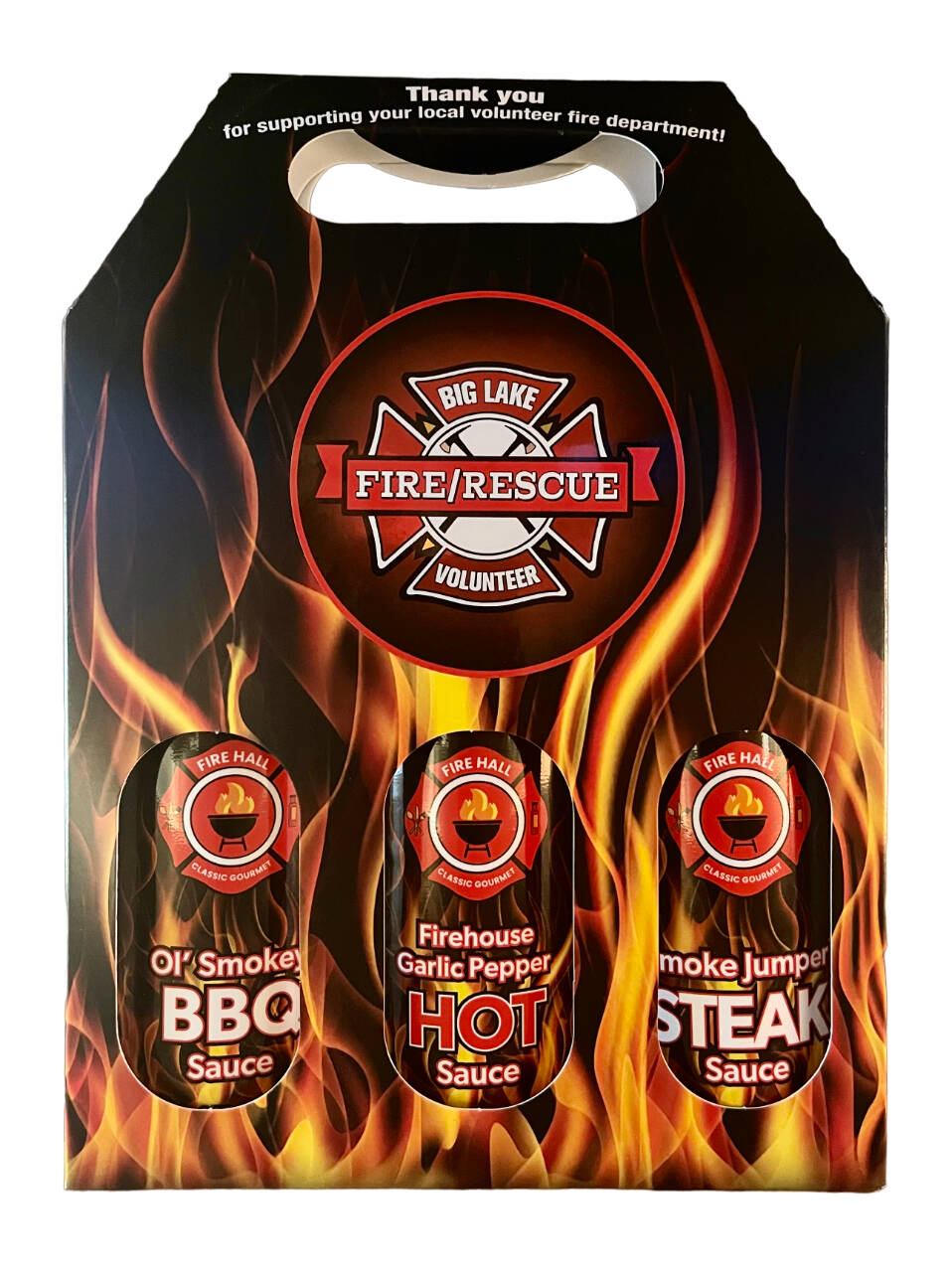 The fundraising products developed by Mark Wilkie which will be available for all volunteer fire and rescue organizations to help raise money for their operations. (Photo submitted)