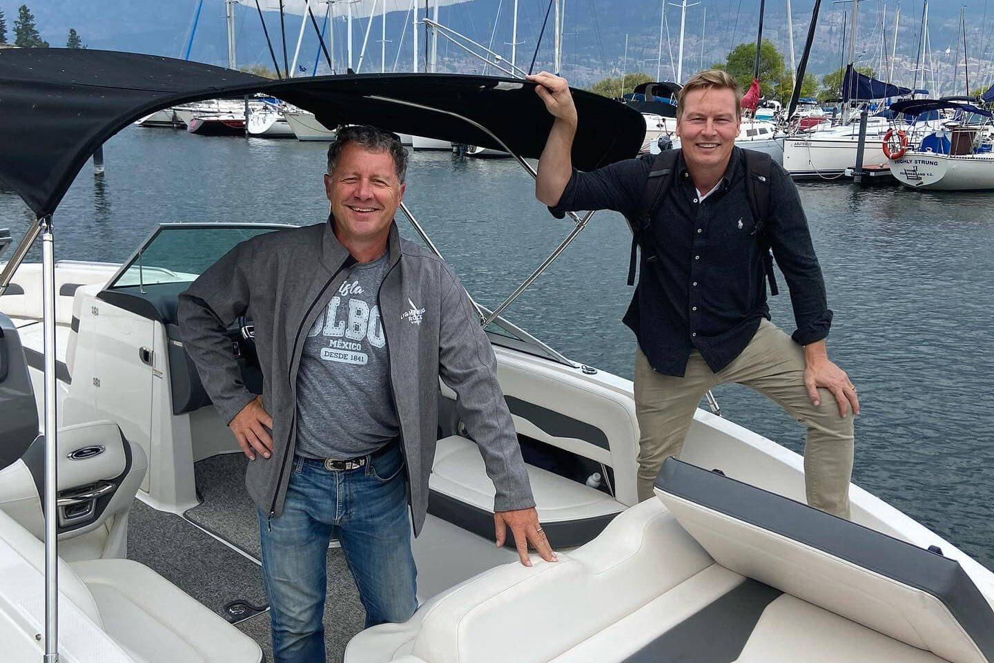 Day 2: Friend Ron Kubek of Lightning Rock Winery was kind enough to give Pingle a ride home via his boat. (Facebook)