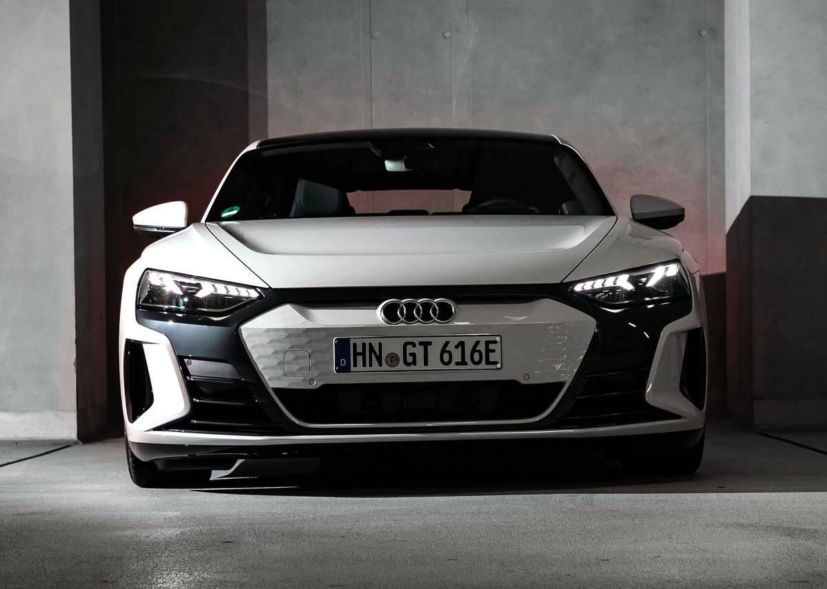 With the body-colour nose with its aggressive-looking side air intakes, the E-tron GT stands apart from most other sedans on the road, even the Taycan. PHOTO: AUDI
