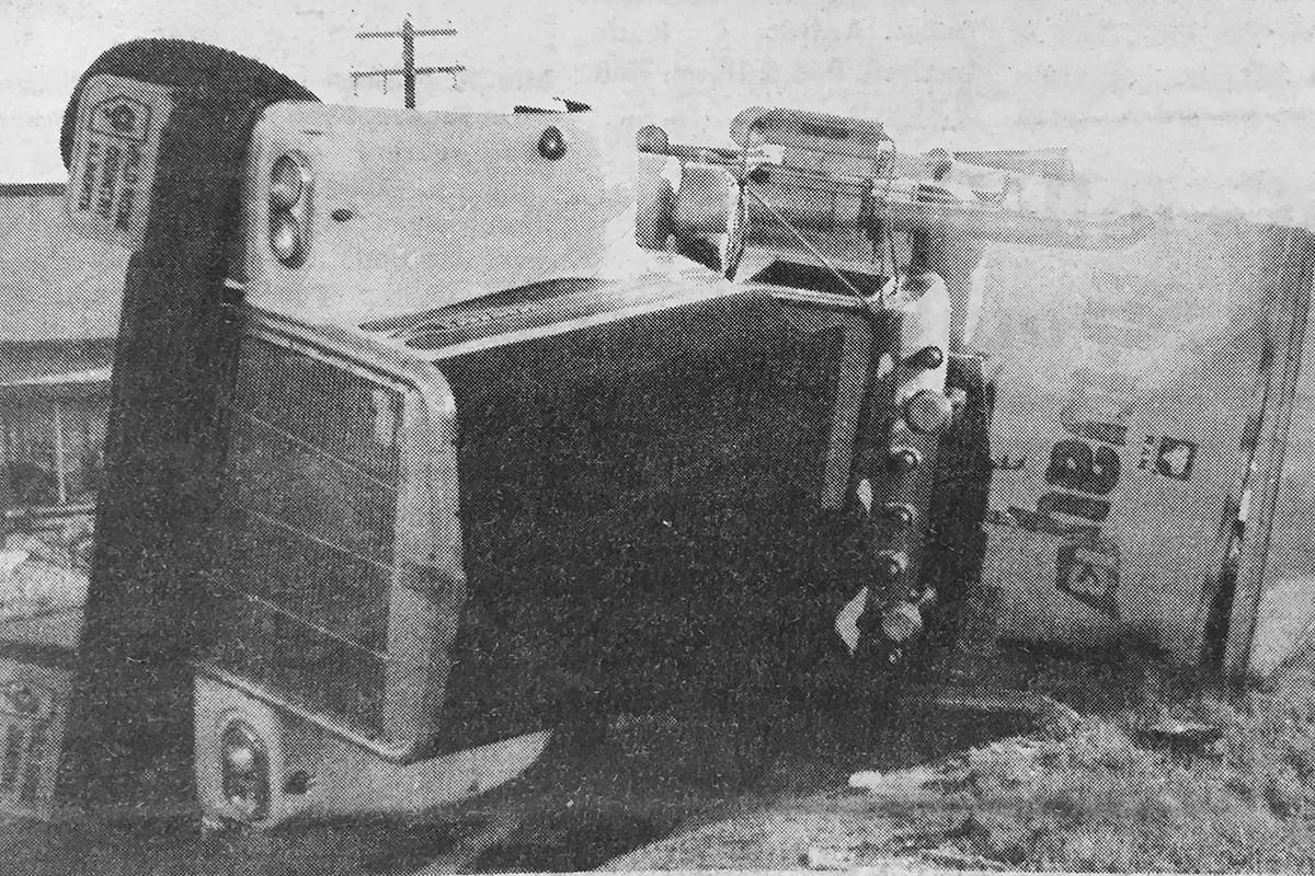 Blast from the Past Looking back at a rolled semi tractor Bashaw News