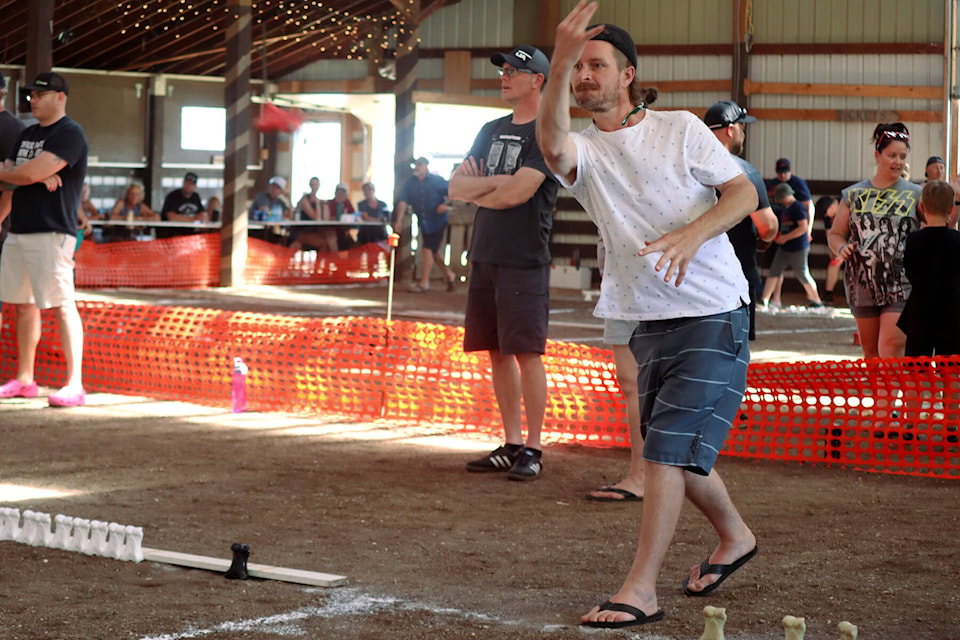 Up to 72 teams battled the bones for their chance at the first place trophy and grand prize of $1,000 at the Bashaw Curling Club’s annual bunnock tournament, held July 9 and 10 at the Bashaw Ag Grounds. (Photos by Emily Jaycox/Bashaw Star)