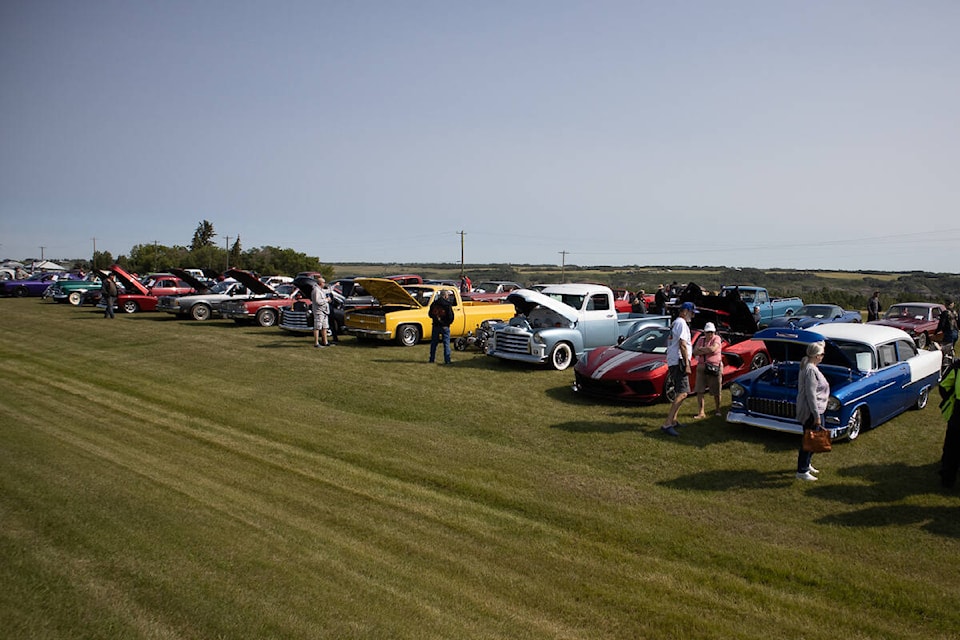 Over 60 vehicles of varying types descended on Donalda for the Show and Shine on Aug. 6. (Kevin Sabo/Stettler Independent)