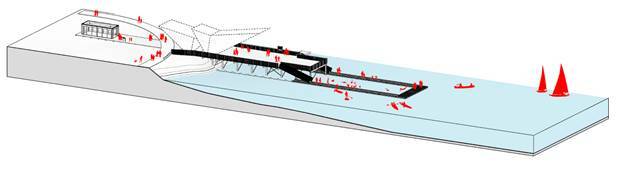An artists conception of the new pier. Drawing: City of Nelson