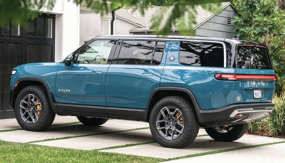 The Rivian R1S, pictured, is the utility-vehicle version of the R1T pickup. PHOTO: RIVIAN