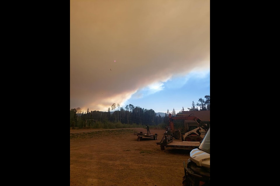 Smoke for the wildfires visible near Burns Lake. Residents have reported ash drifting down like snowflakes in the area.