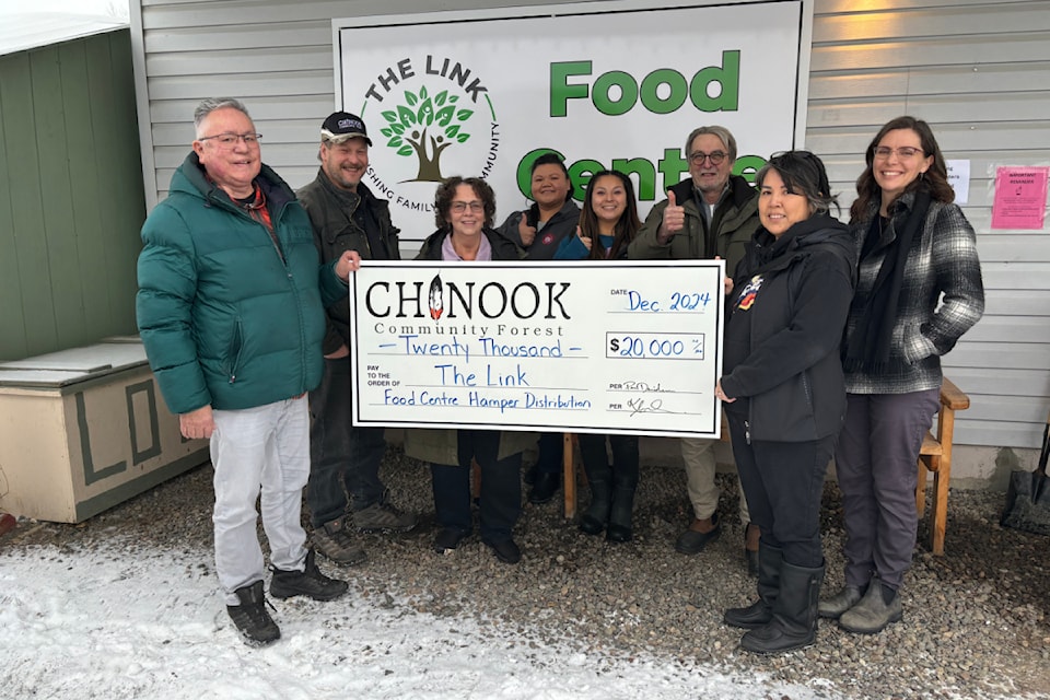 After listening to a presentation by representatives from The Link detailing the struggles the organization is having this year, the Chinook Community Forest board of directors unanimously voted to make a significant donation of $20,000 to the Food Centre Distribution Program. The Link has seen a significant increase in the number of people accessing their services, coupled with decreased donations, which has left them scrambling to provide their current level of service. (Submitted photo/Lakes District )
