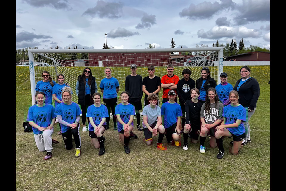 The Foundry, a youth services organization new to  Lake, hosted a soccer camp on May 23 and May 24. UNBC Timberwolves players Morgan and Brityn coached 35 youth.
