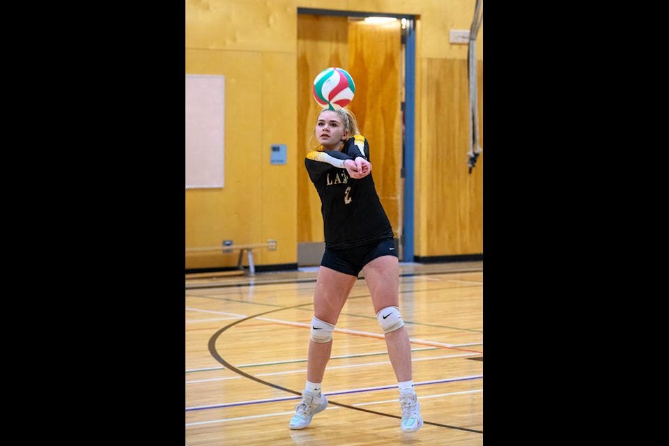 LDSS Sr. Girls volleyball head a fun game against parents on Jan. 13. The fun game was a fundraiser for the 2025 Grad class.