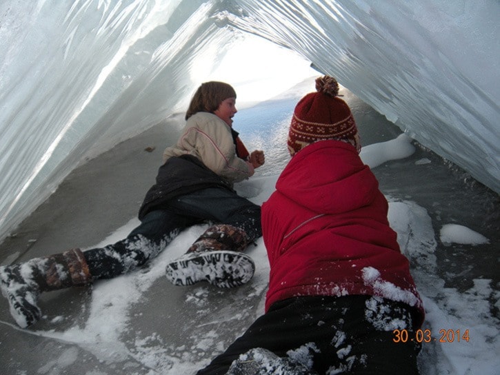 Natural ice cave on Ootsa Lake