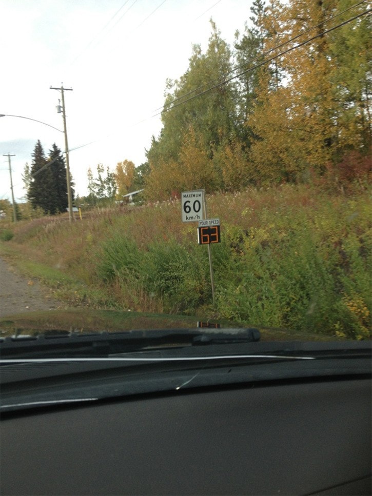 Portable radar speed sign placed in Decker Lake