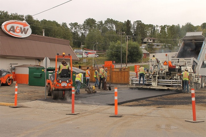 Parking lot behind A&W repaved