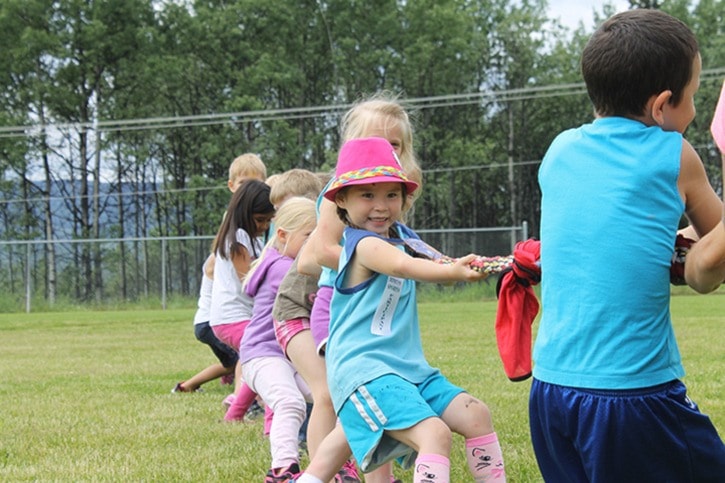 Tug-of-war fun for kids on sports day at WKE