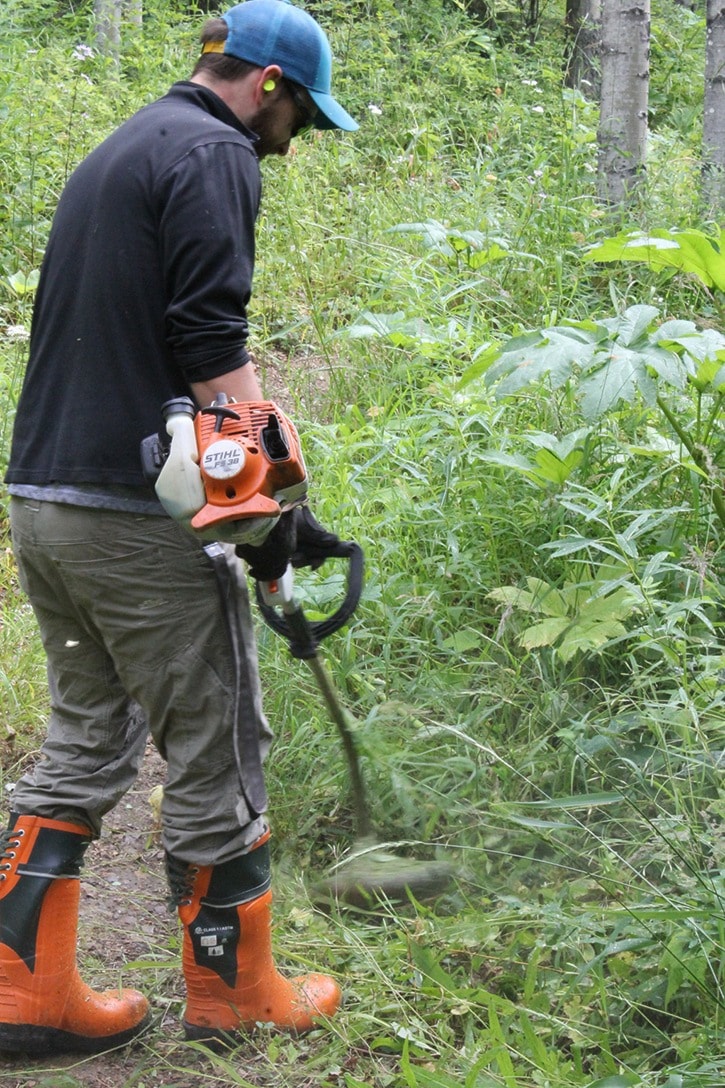 Helping to maintain the mountian bike trails