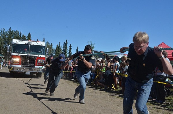 Fire Truck pull draws crowd