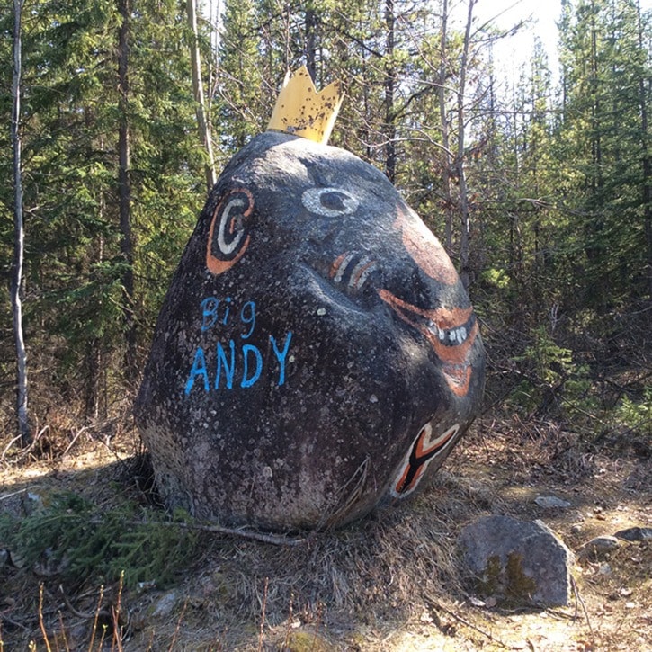 Hey Big Andy why did you paint your name on our rock?