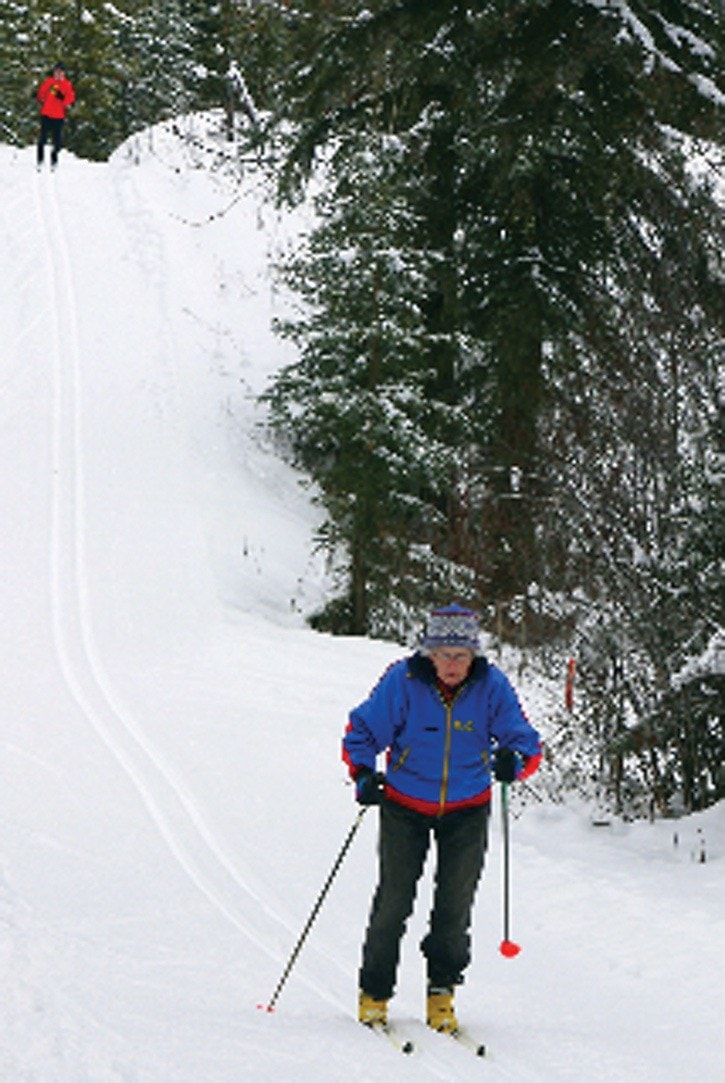 Omineca Ski toast pioneer Jean Paulson at race