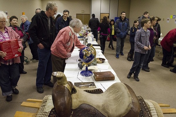 Auction draws many