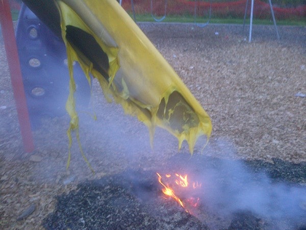 Fire starter targets playground