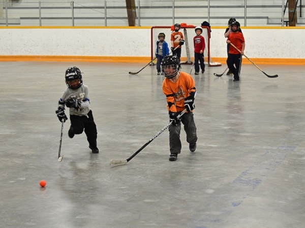 Drop-in ball hockey