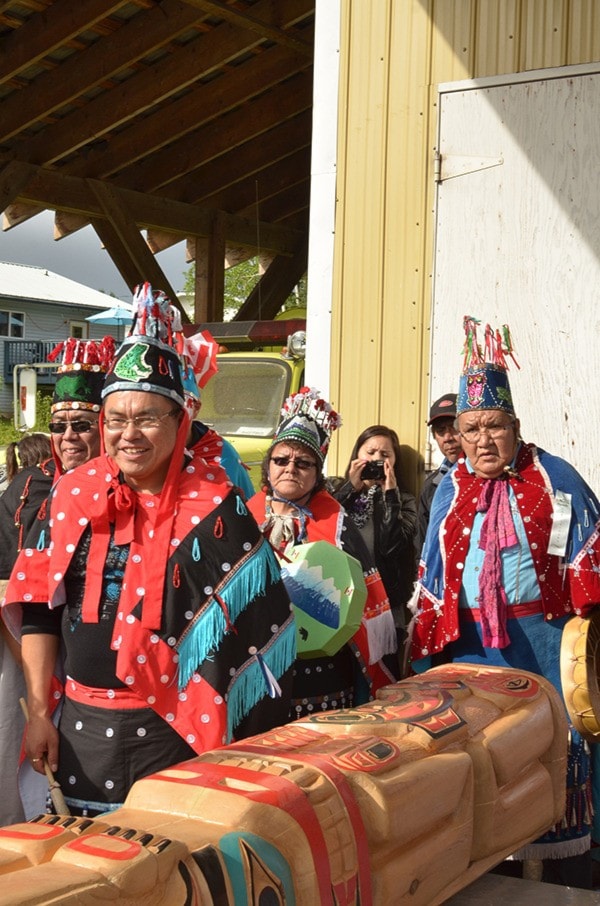 Historic totem raising