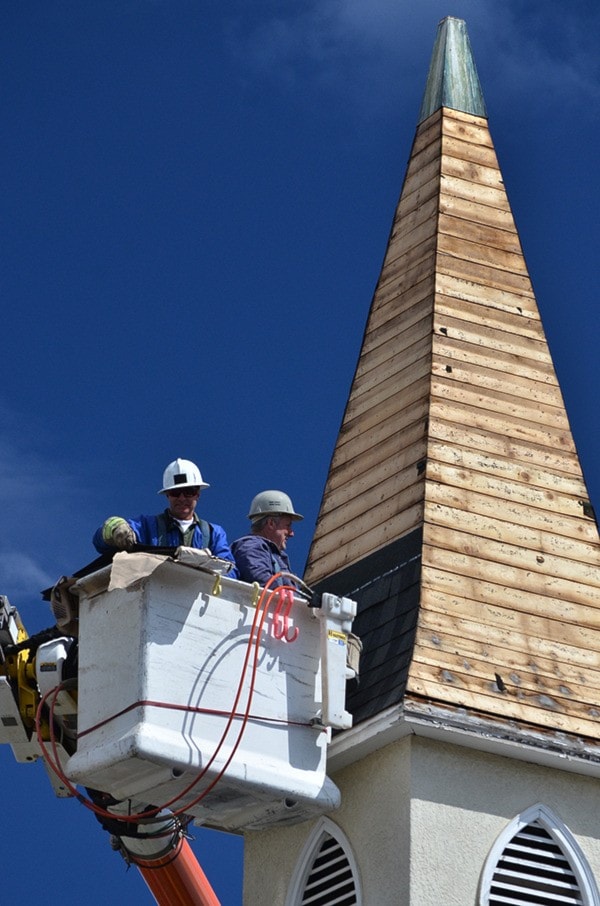 Steeple work helping hands