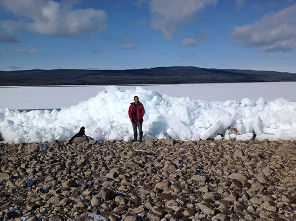 unusual Icy stack-up on Ootsa lake