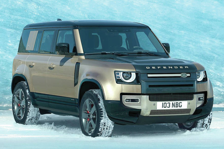 The Defender 130 is a stretched version of the 110, pictured, to make room for a third-row seat. PHOTO: LAND ROVER