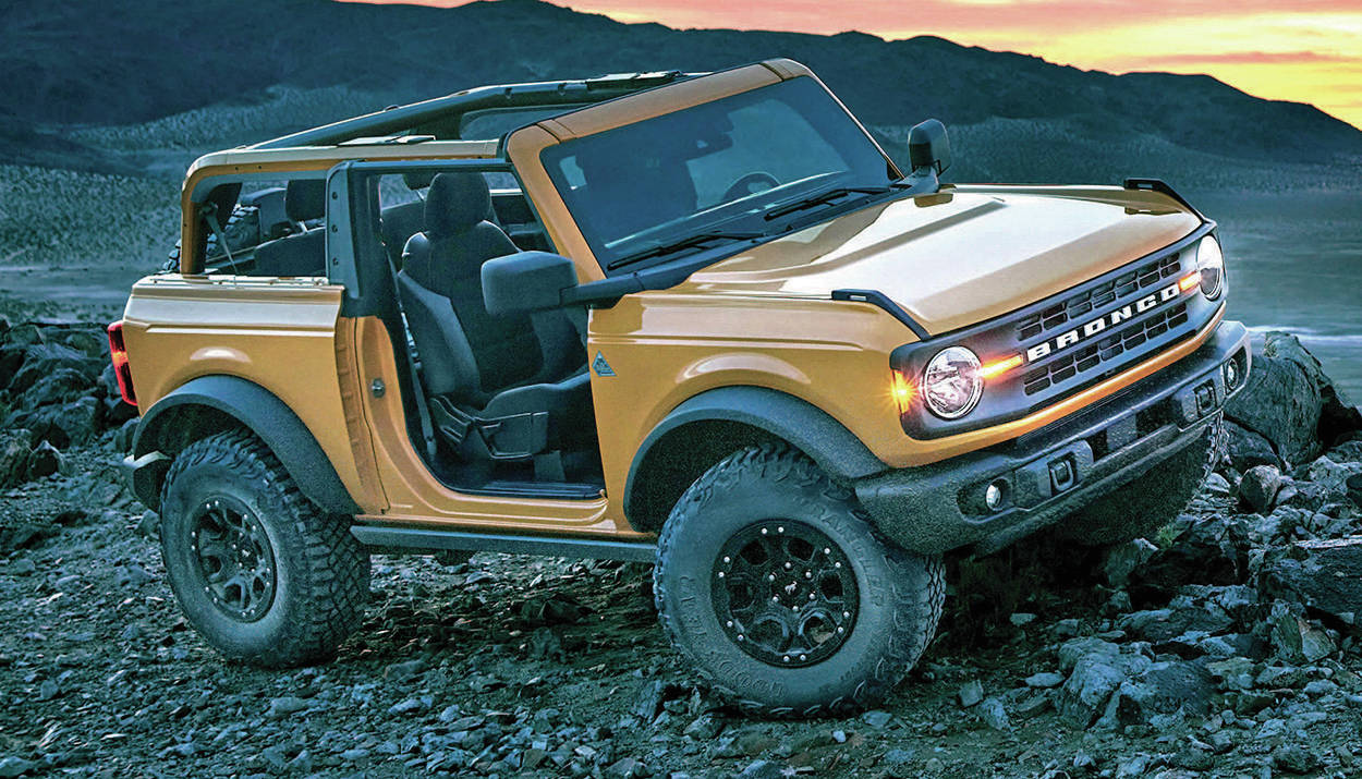 Ford has upped the power levels of the four- and six-cylinder engines for the upcoming Bronco. Max is 330 horses. PHOTO: FORD